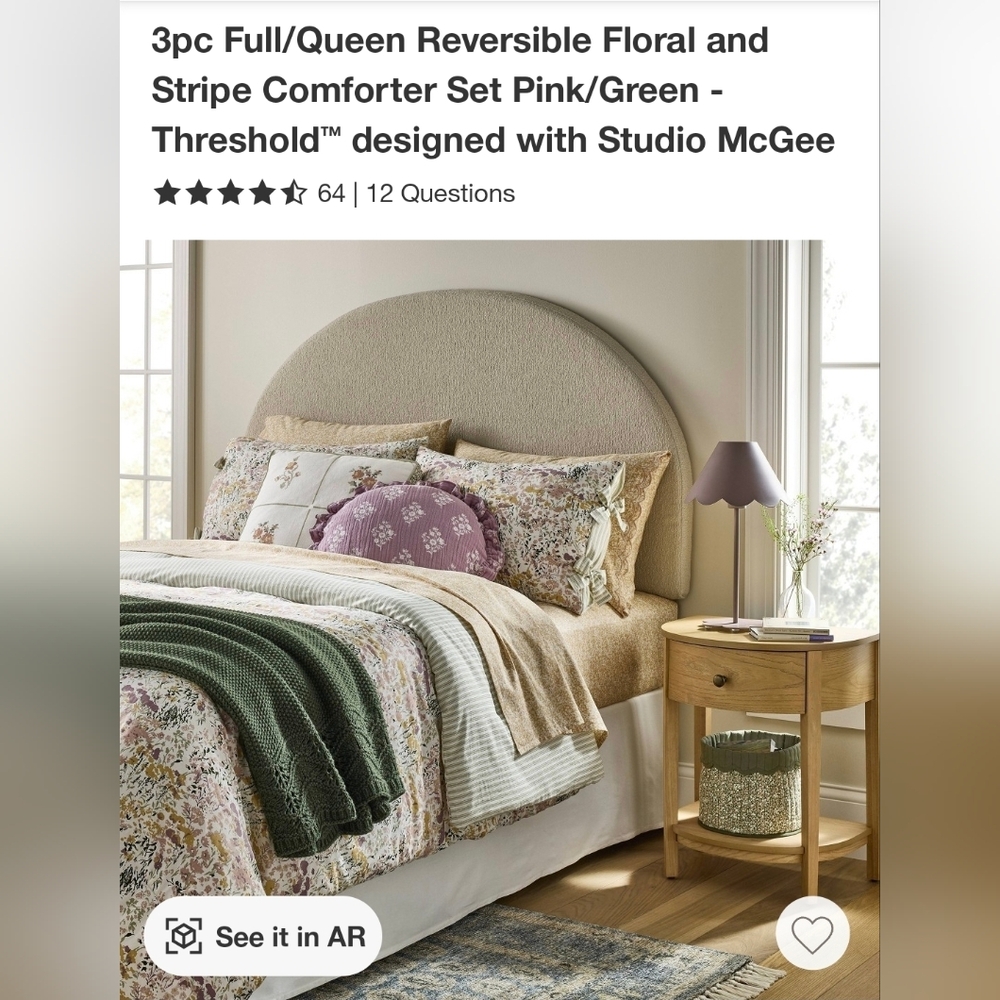 Threshold Studio McGee Floral Bedding Set - Cream and Green